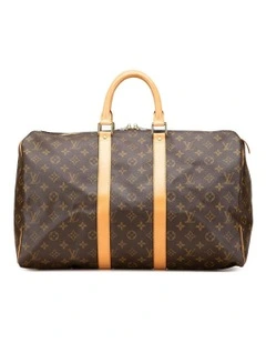 Printed Travel Bag in Brown