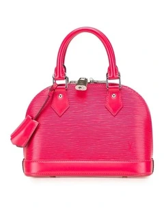 Elegant Dome-Shaped Handbag with Top Handle and Lock Closure in Pink