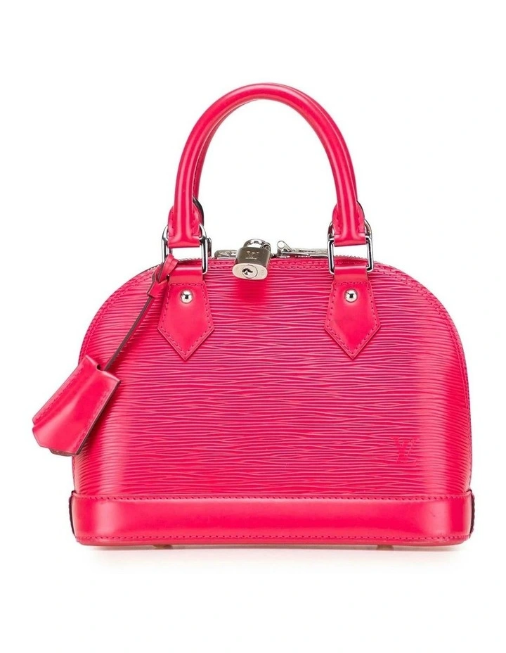 Elegant Dome-Shaped Handbag with Top Handle and Lock Closure in Pink image 1