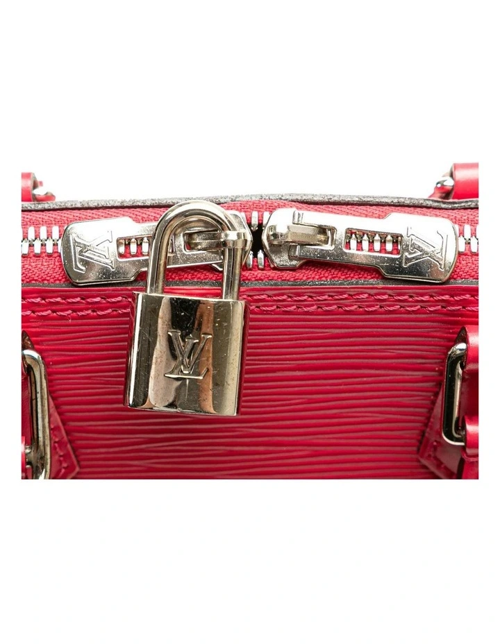 Elegant Dome-Shaped Handbag with Top Handle and Lock Closure in Pink image 7