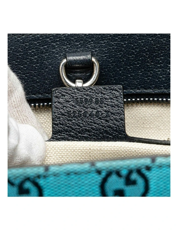 Patterned Top Handle Tote Bag in Blue image 6