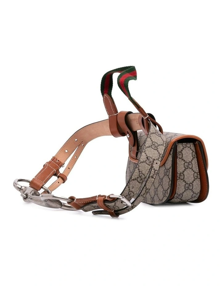 Top Handle Belt Bag with Adjustable Straps in Brown image 2