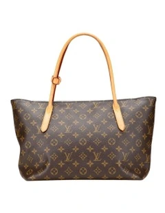 Printed Coated Canvas Tote Bag in Brown