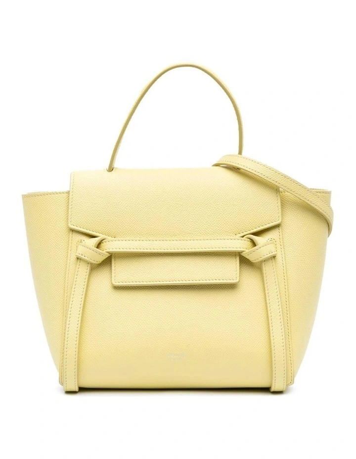 Elegant Leather Bag with Top Handle in Yellow image 1
