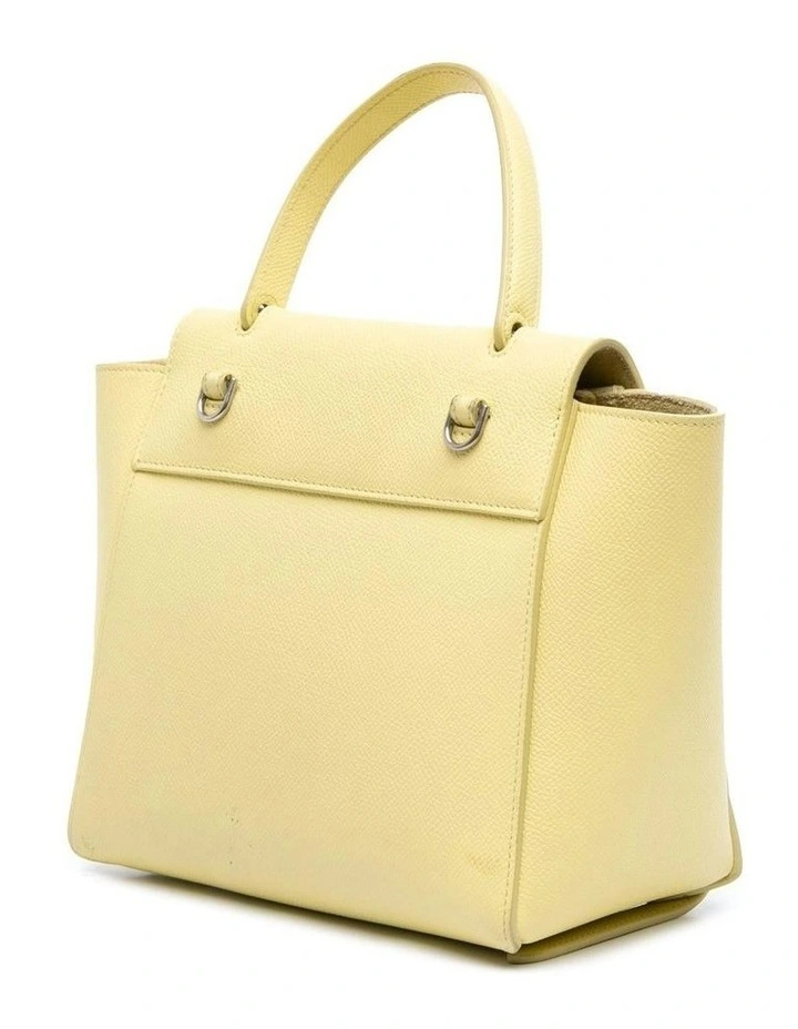 Elegant Leather Bag with Top Handle in Yellow image 2