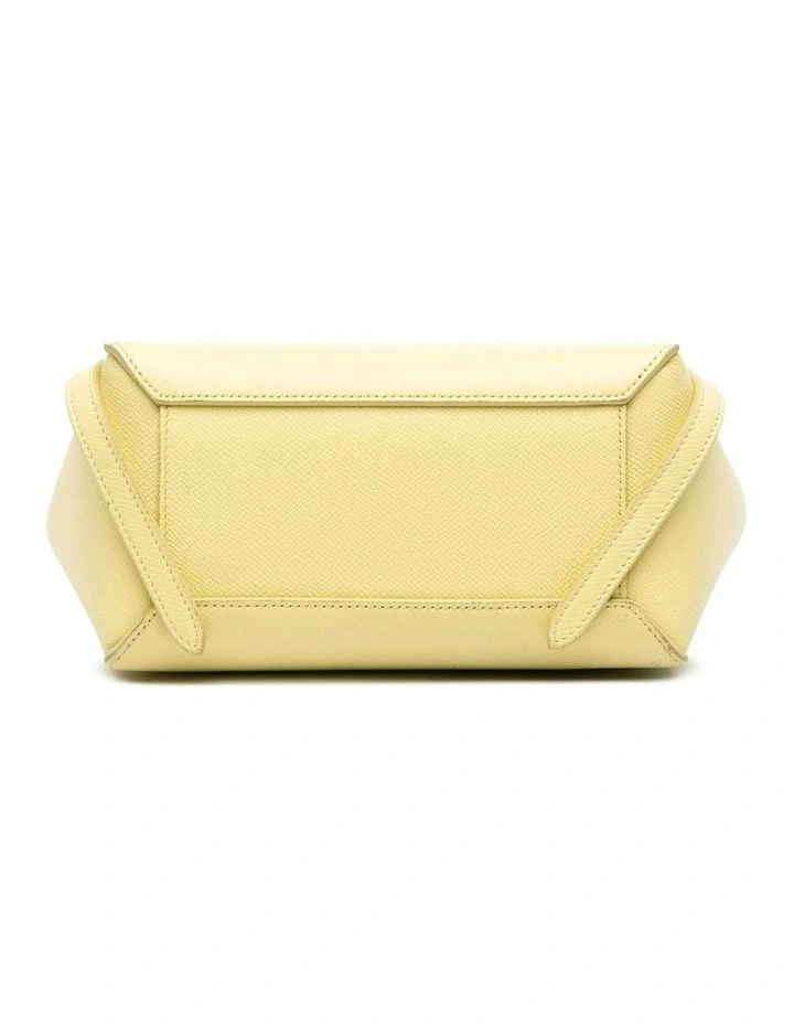 Elegant Leather Bag with Top Handle in Yellow image 3