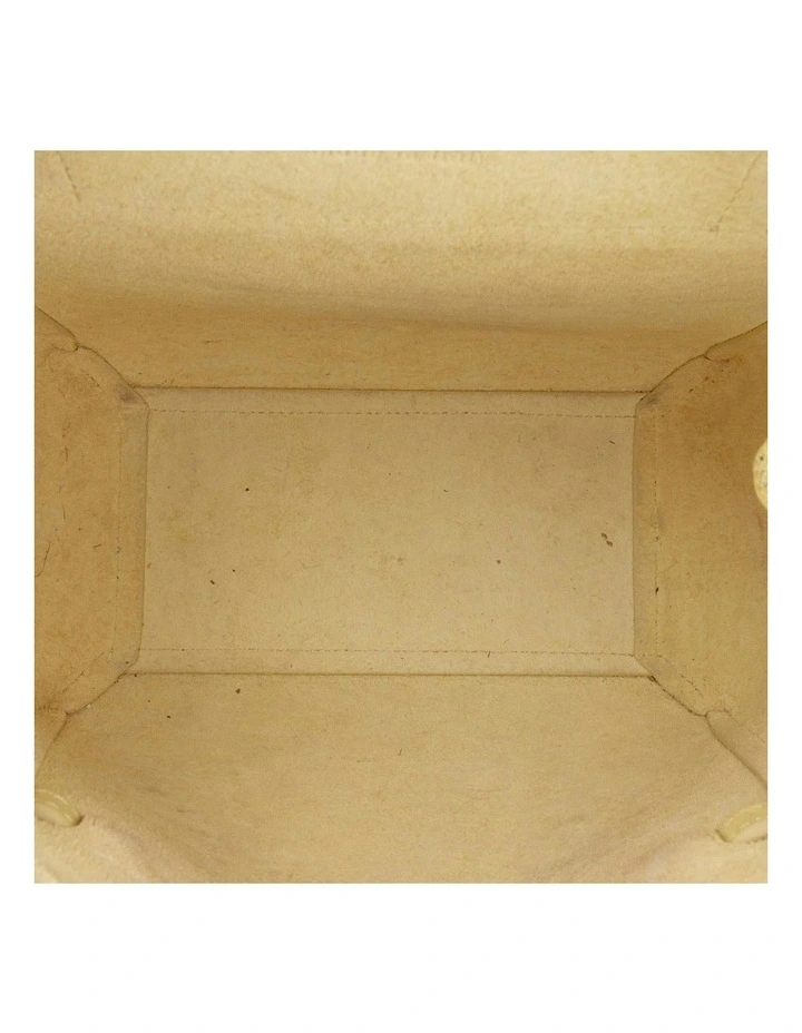 Elegant Leather Bag with Top Handle in Yellow image 4