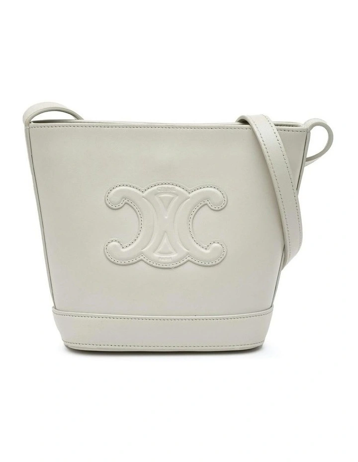 Bucket Cuir Triomphe Leather Bag in Grey image 1