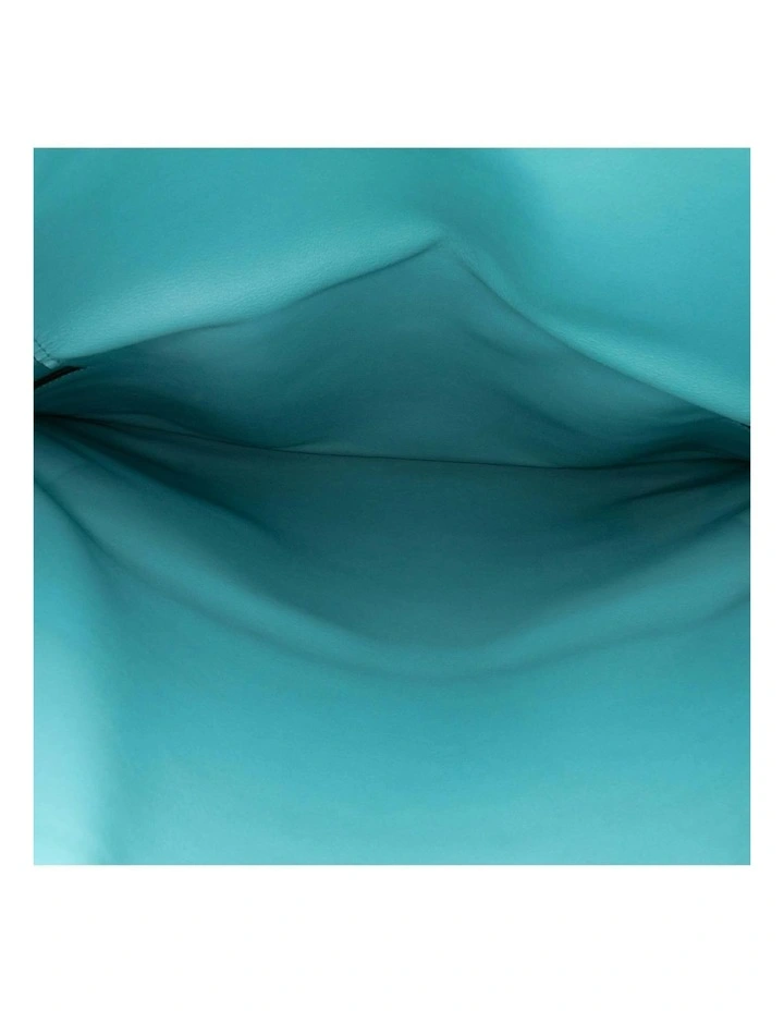 Herms Fold Over Leather Clutch in Blue image 4