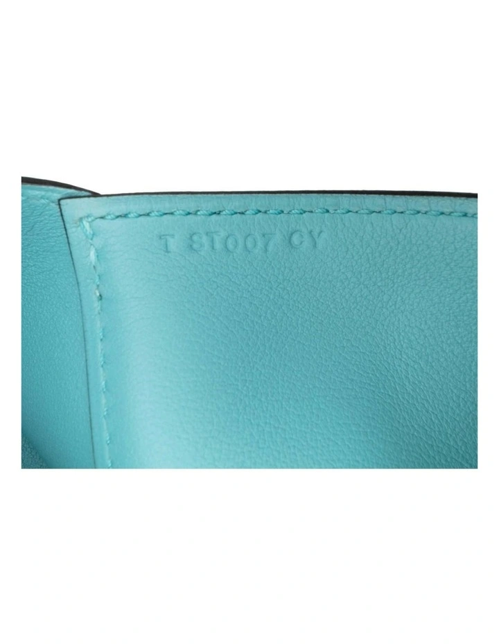 Herms Fold Over Leather Clutch in Blue image 6