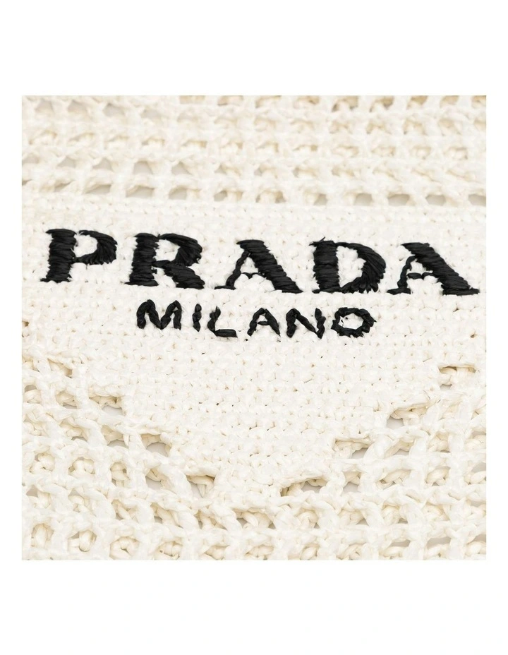 Crochet Tote Bag in White image 5