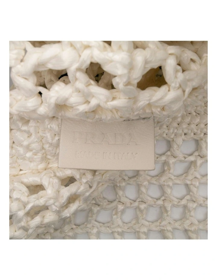 Crochet Tote Bag in White image 6