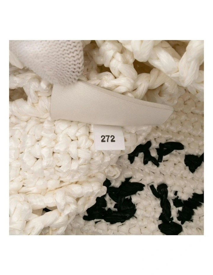 Crochet Tote Bag in White image 7
