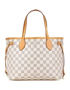 Louis Vuitton Checkered Print Tote Pre-Loved (Azura Fashion Group ABN 30 617 598 651) in White