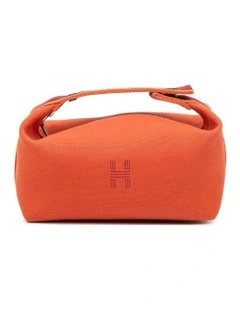 Herm's Textile Travel Pouch Pre-Loved (Azura Fashion Group ABN 30 617 598 651) in Orange