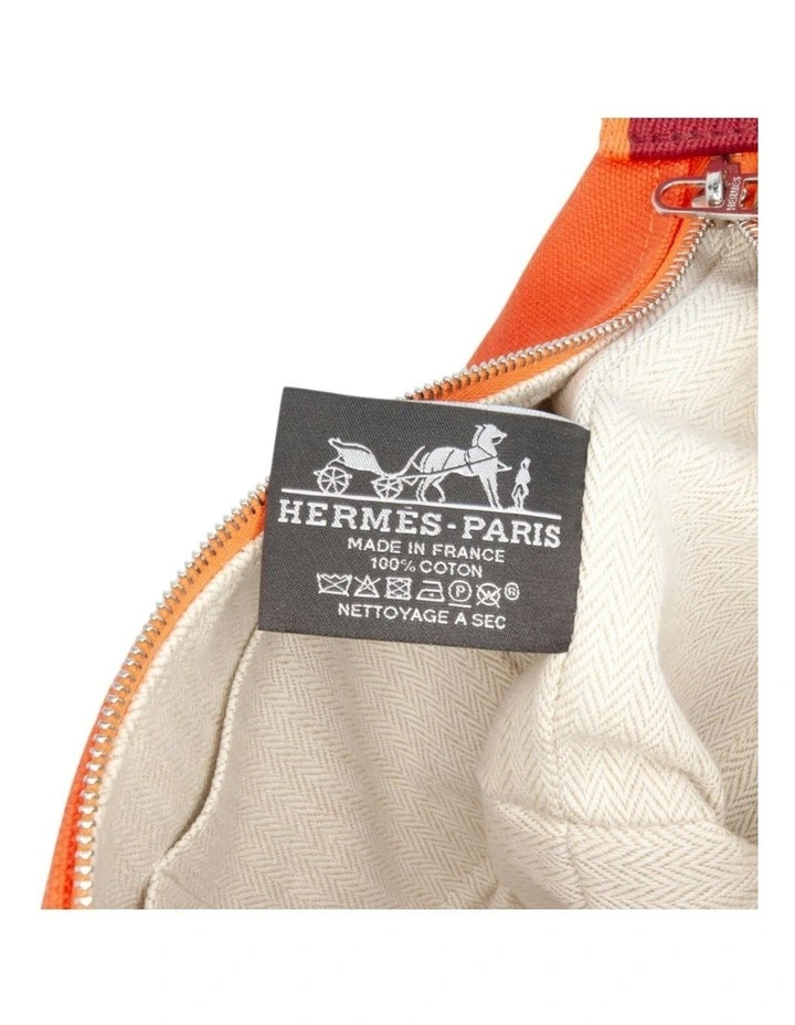Herm's Textile Travel Pouch Pre-Loved (Azura Fashion Group ABN 30 617 598 651) in Orange image 5