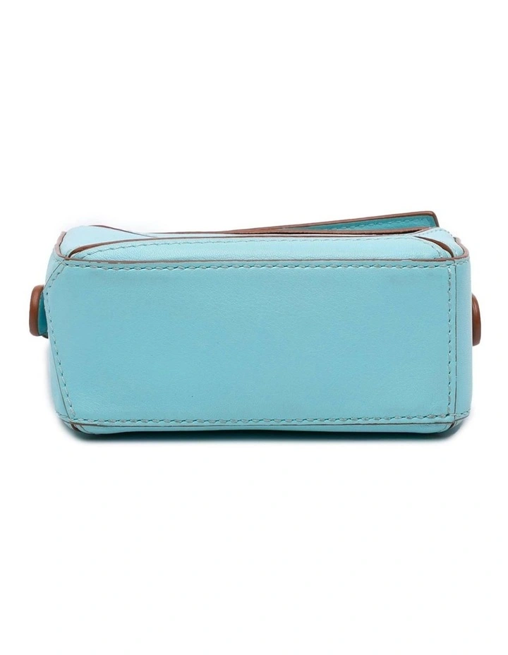 Geometric Leather Handbag (Fashion Group ABN 30 617 598 651) in Blue Pre-Loved image 3