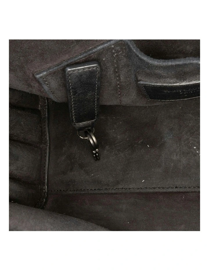 Saint Laurent Studded Leather Handbag in Black image 6