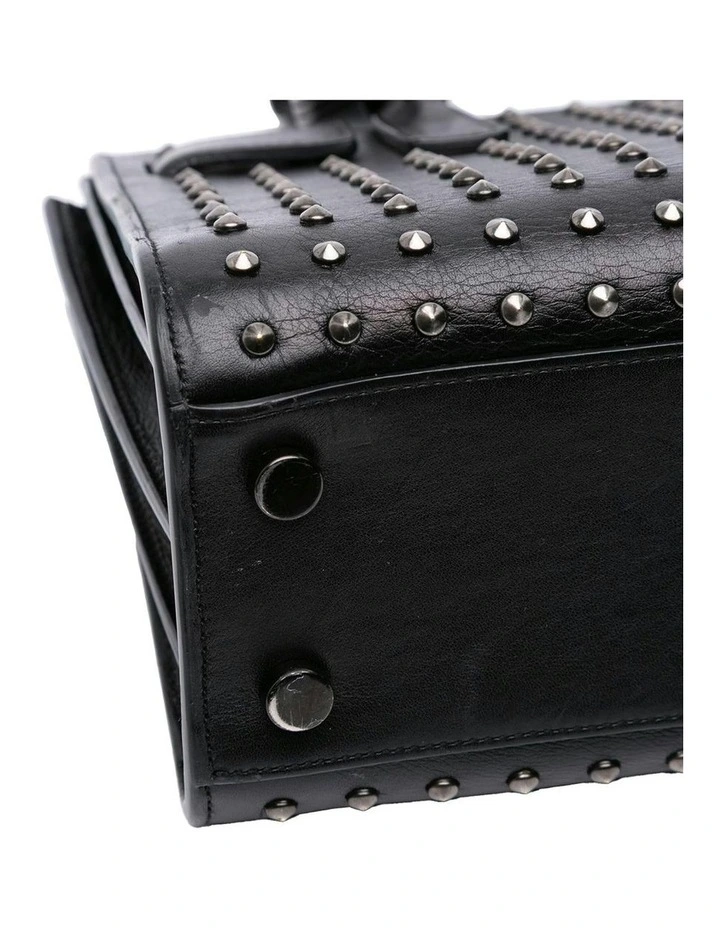 Saint Laurent Studded Leather Handbag in Black image 7