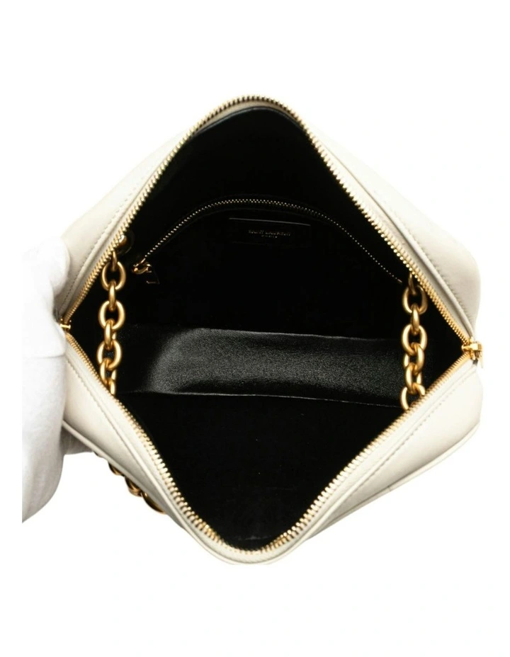 Saint Laurent Quilted Leather Shoulder Bag in White image 4