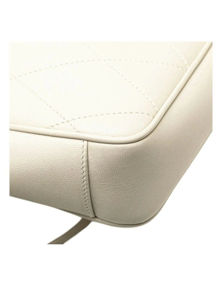 Saint Laurent Quilted Leather Shoulder Bag in White image 7