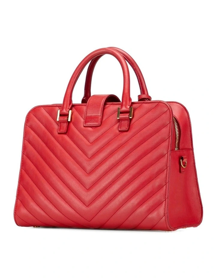Saint Laurent Top Handle Satchel in Red image 2
