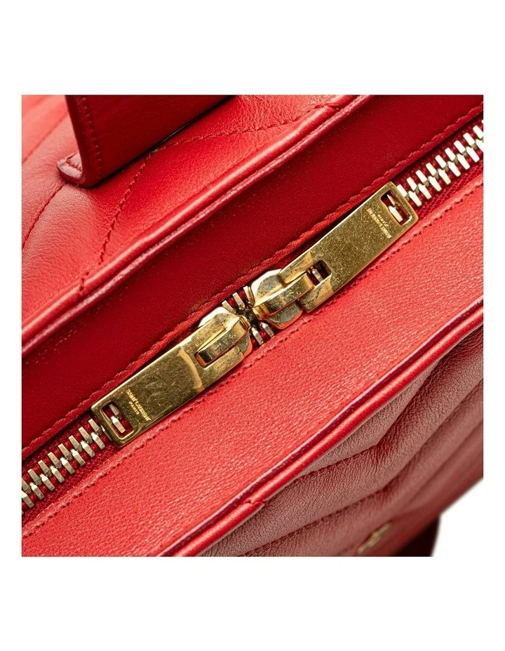 Saint Laurent Top Handle Satchel in Red image 7
