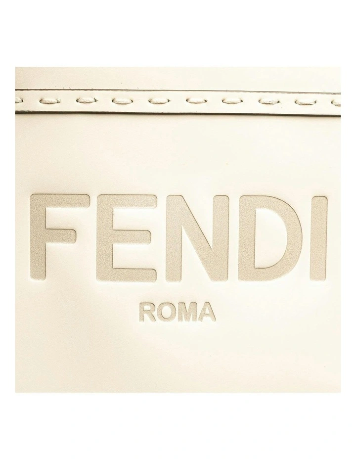 Fendi Handle Leather Tote Bag in White image 7