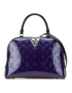 Elegant Top Handle Satchel Bag in Purple Pre-Loved (Fashion Group ABN 30 617 598 651)