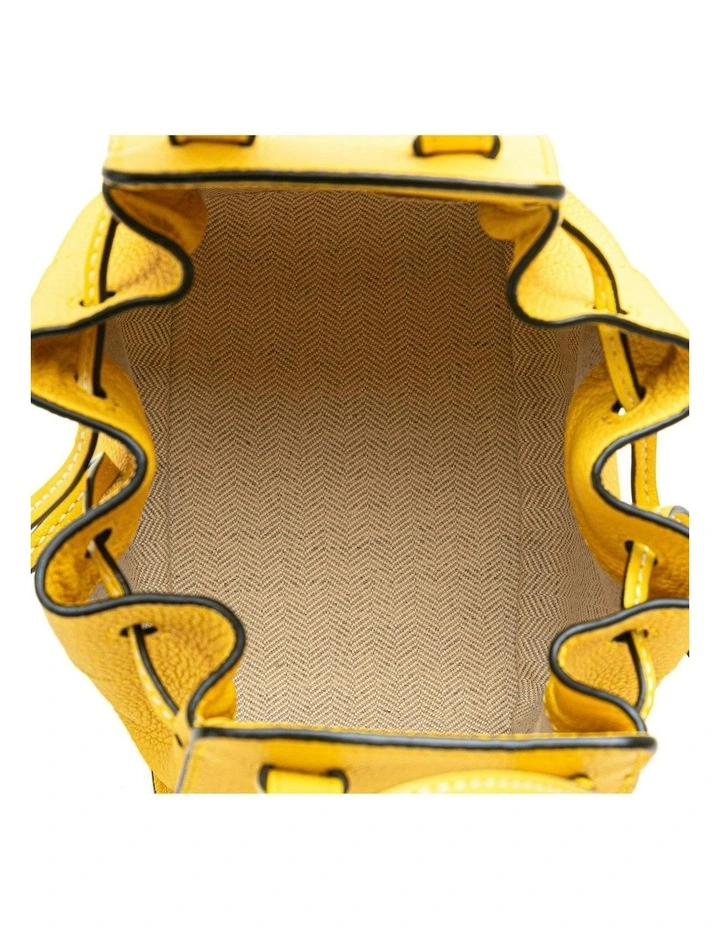 Loewe Structured Leather Bucket Bag in Yellow image 4