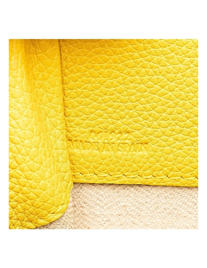 Loewe Structured Leather Bucket Bag in Yellow image 6