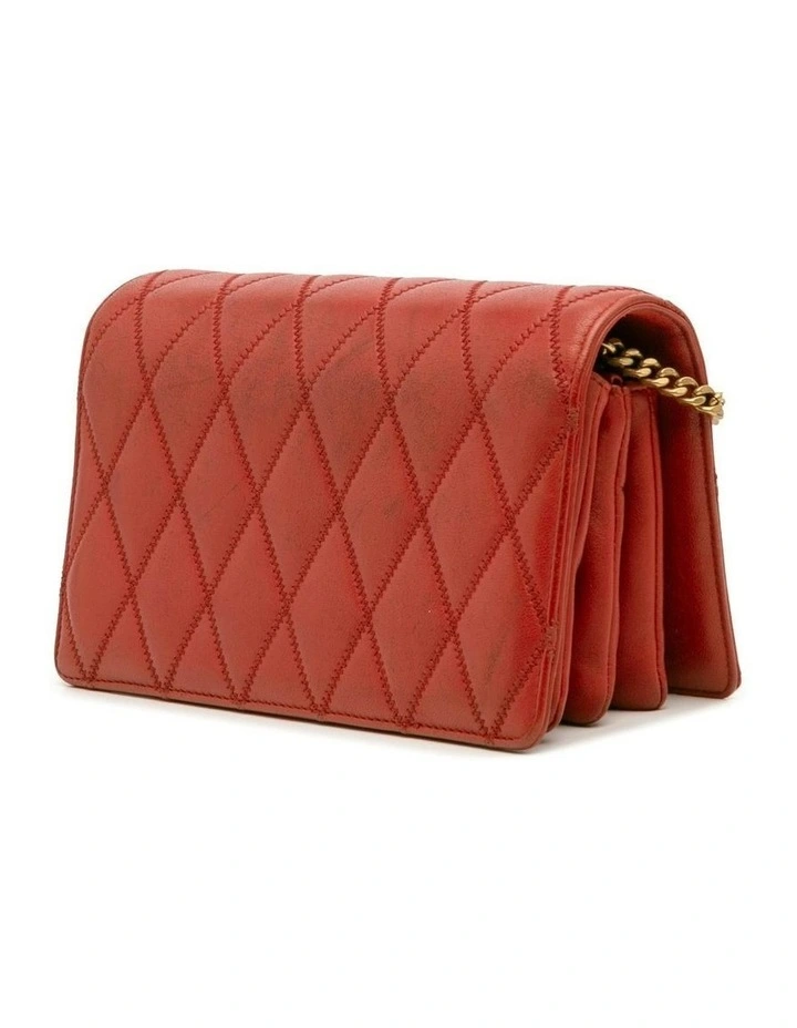 Saint Laurent Leather Wallet on Chain in Red image 2