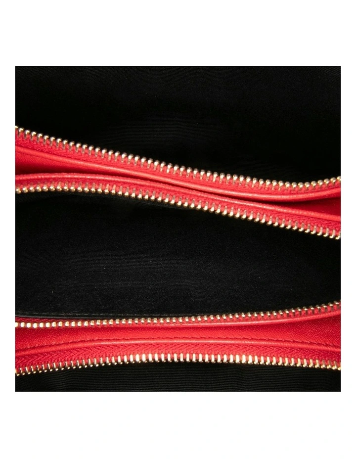 Saint Laurent Leather Wallet on Chain in Red image 4