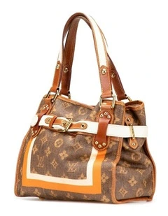Louis Vuitton Printed Canvas Shoulder Bag in Brown