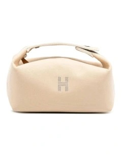 Herms Canvas Top Handle Bag in Brown