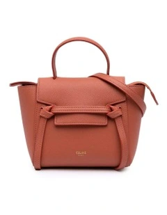 Celine Handle Leather Bag in Orange