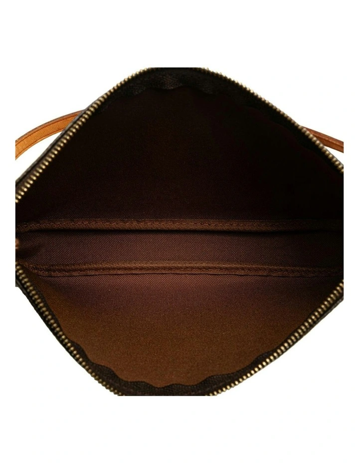 Printed Leather Handbag in Brown image 4