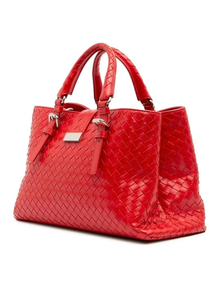 Bottega Veneta Leather Top Handle Bag in Red image 2