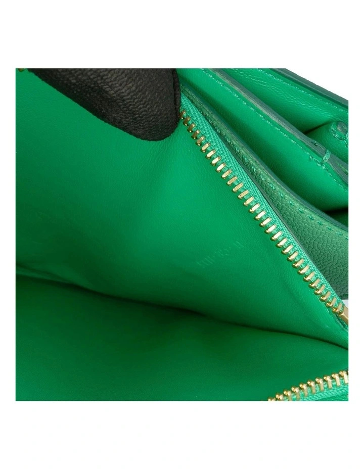 Celine Leather Shoulder Bag Pre-Loved in Green image 5