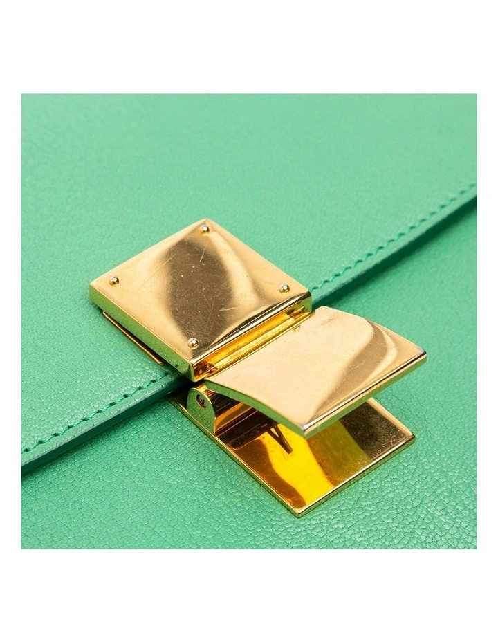 Celine Leather Shoulder Bag Pre-Loved in Green image 6