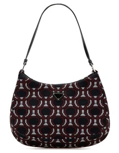 Prada Patterned Shoulder Bag Pre-Loved in Black