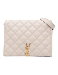 Saint Laurent Manhattan Shoulder Bag Pre-Loved in White