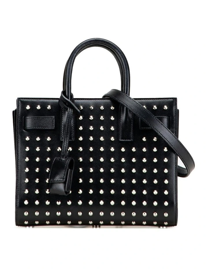 Saint Laurent Studded Leather Top Handle Bag in Black image 1
