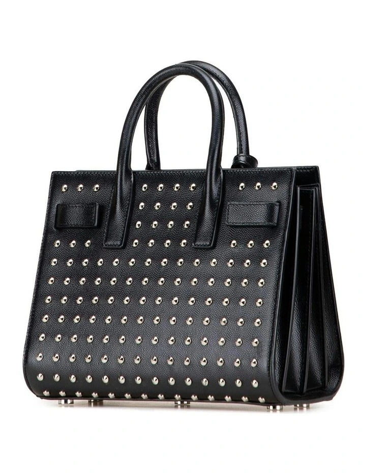 Saint Laurent Studded Leather Top Handle Bag in Black image 2