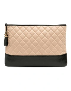 Chanel Quilted Leather Pouch Pre-Loved in Brown