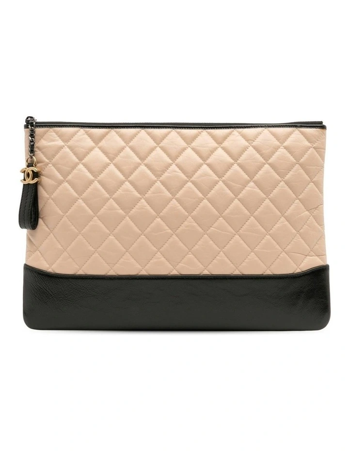 Chanel Quilted Leather Pouch Pre-Loved in Brown image 1