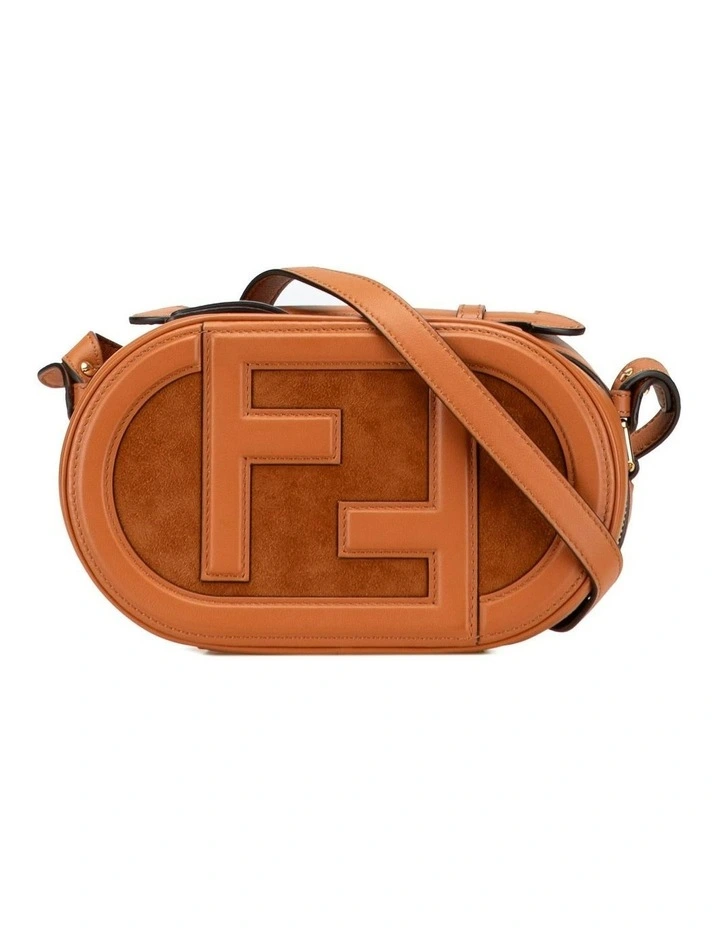 Fendi Oval Leather Shoulder Bag Pre-Loved in Brown image 1