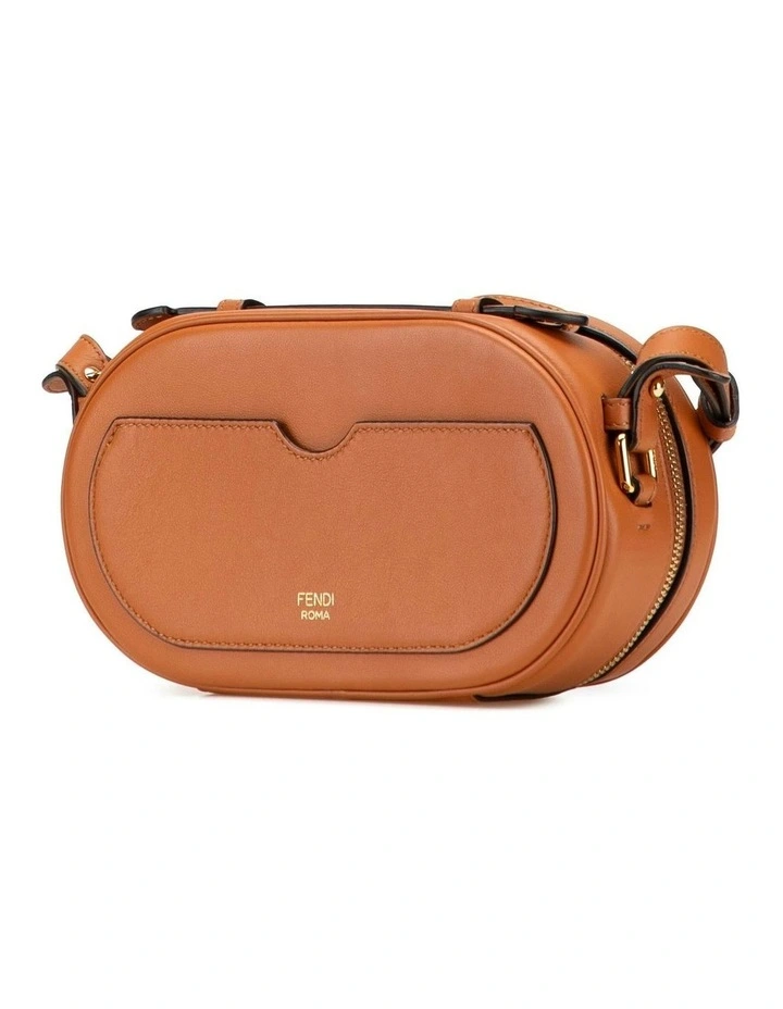 Fendi Oval Leather Shoulder Bag Pre-Loved in Brown image 2