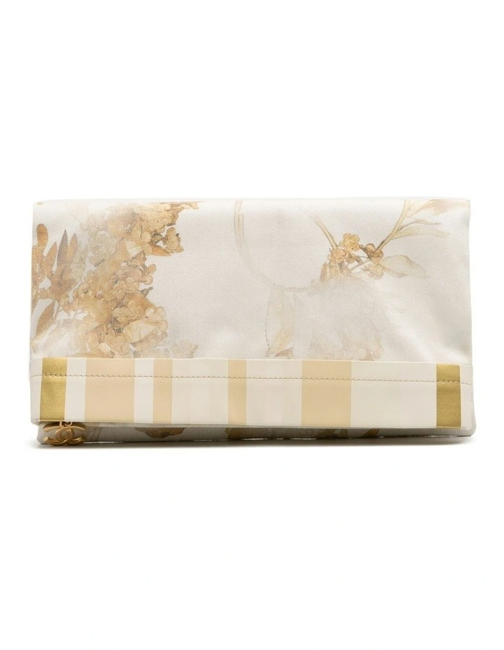 Chanel Floral Print Clutch Pre-Loved in White image 1