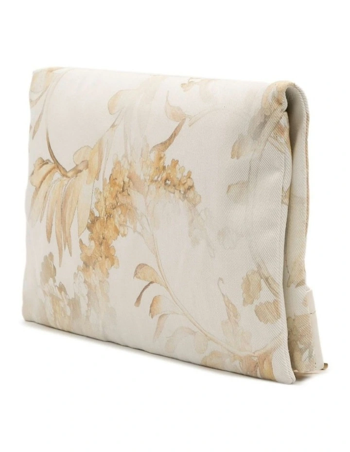 Chanel Floral Print Clutch Pre-Loved in White image 2